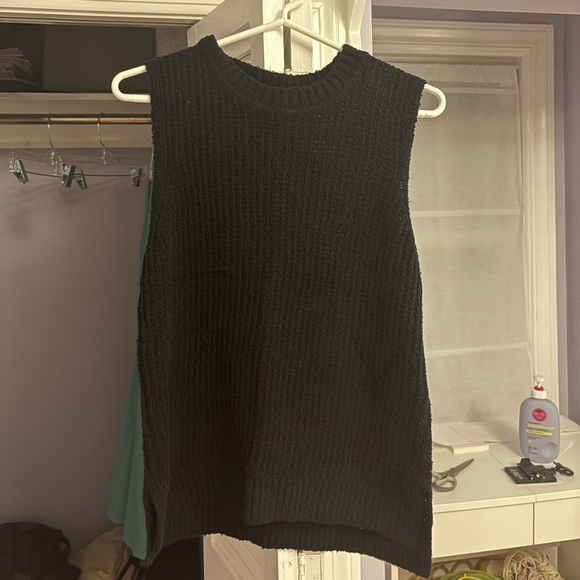 Abercrombie & Fitch Textural Crew Sweater Shell Tank Black Size Small NWT - Picture 3 of 6